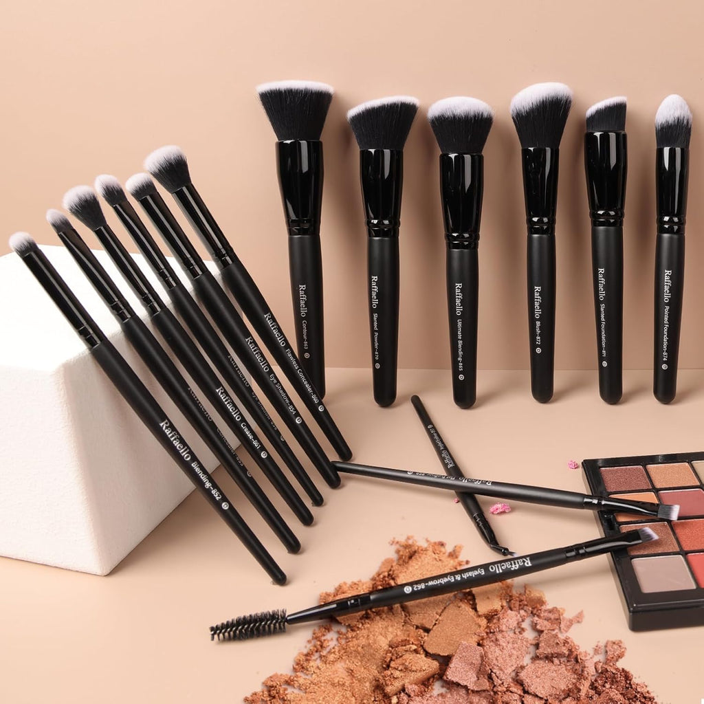 Zoreya - Juego de brochas de maquillaje de pelo sintético
