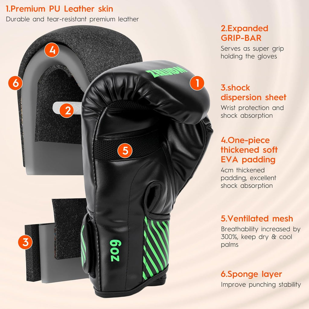 Guantes de boxeo para niños de 6 oz, guantes de entrenamiento juven...