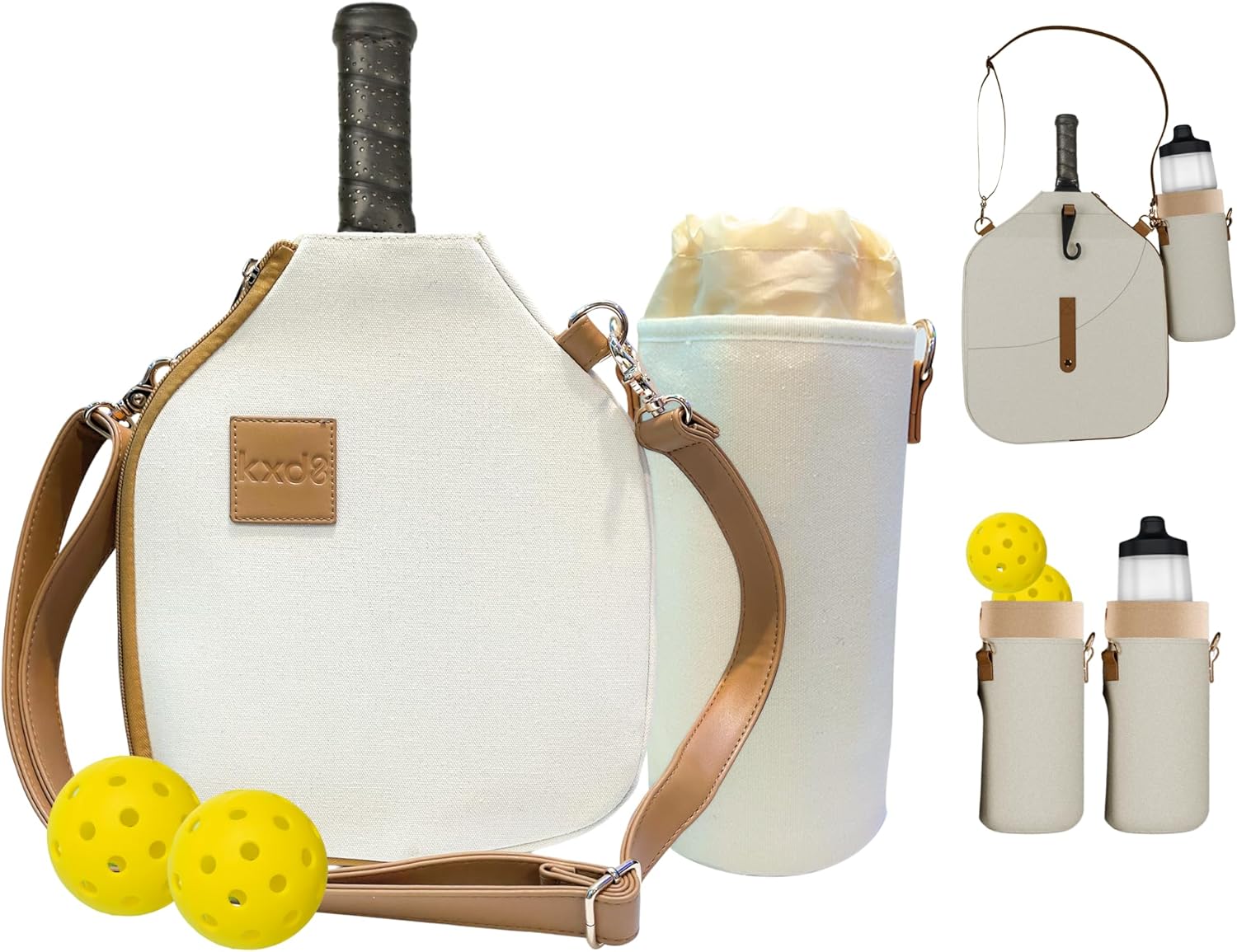 KXD8 Bolsa cruzada con correa ajustable, soporte para botella de ag...