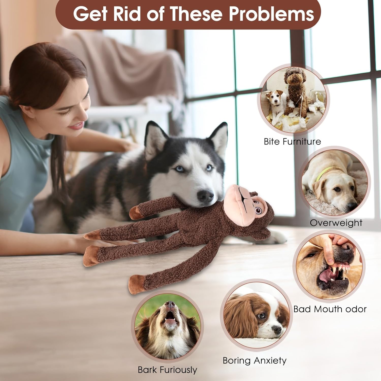 ZYBDP Juguetes para perros sin relleno para perros grandes - Paquet...