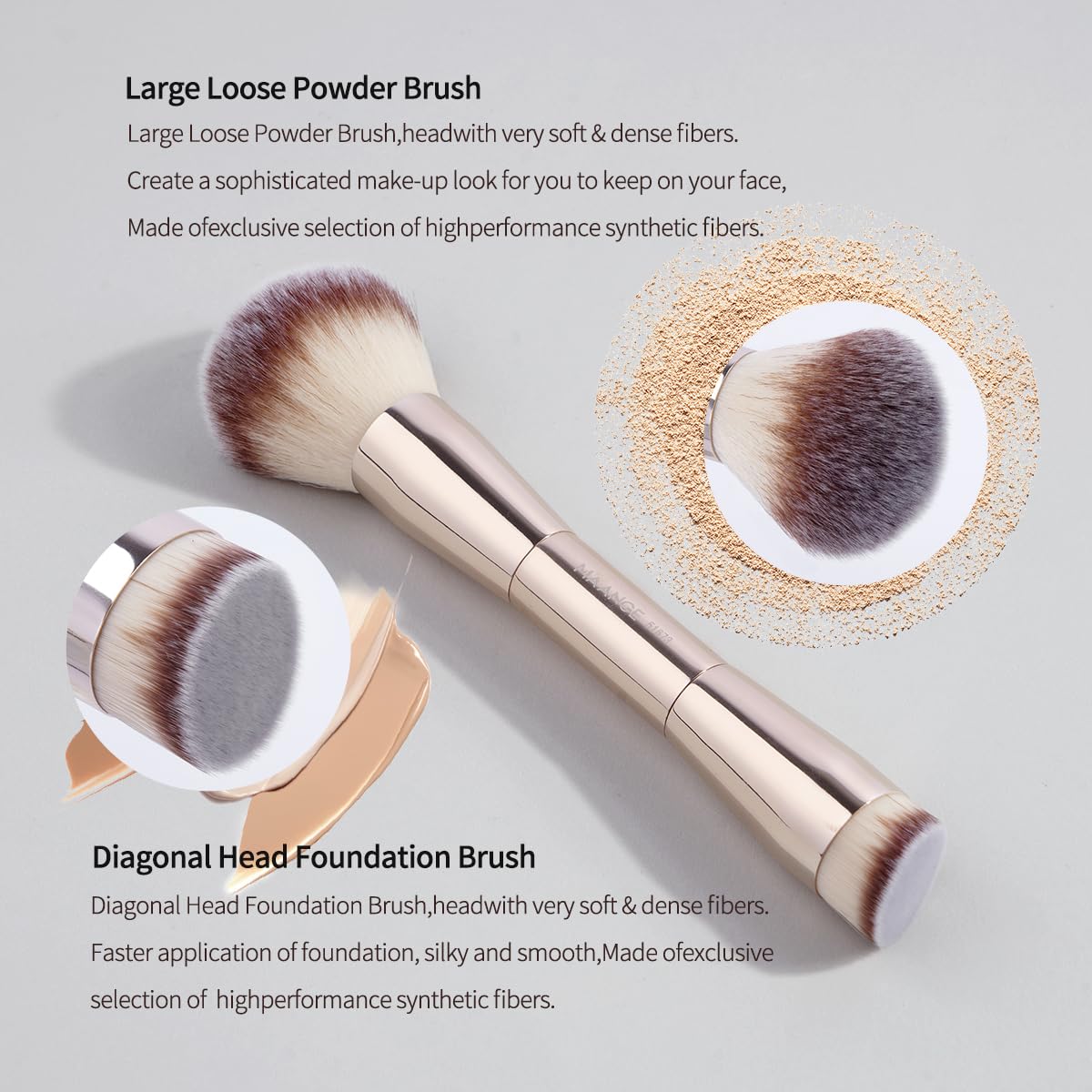 MAANGE Juego de 20 brochas de maquillaje con bolsa, brocha kabuki d...