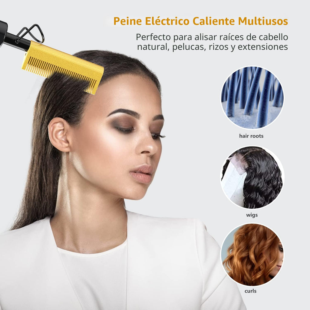 DAN Technology Hot Comb Electric para pelucas, voltaje dual para vi...