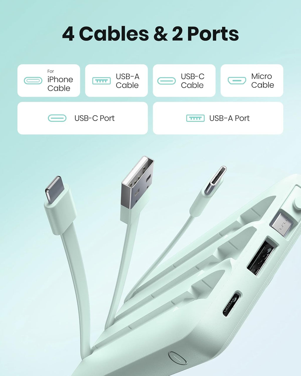 Coowisty Cargadores portátiles de 10000 mAh, banco de energía Slim...