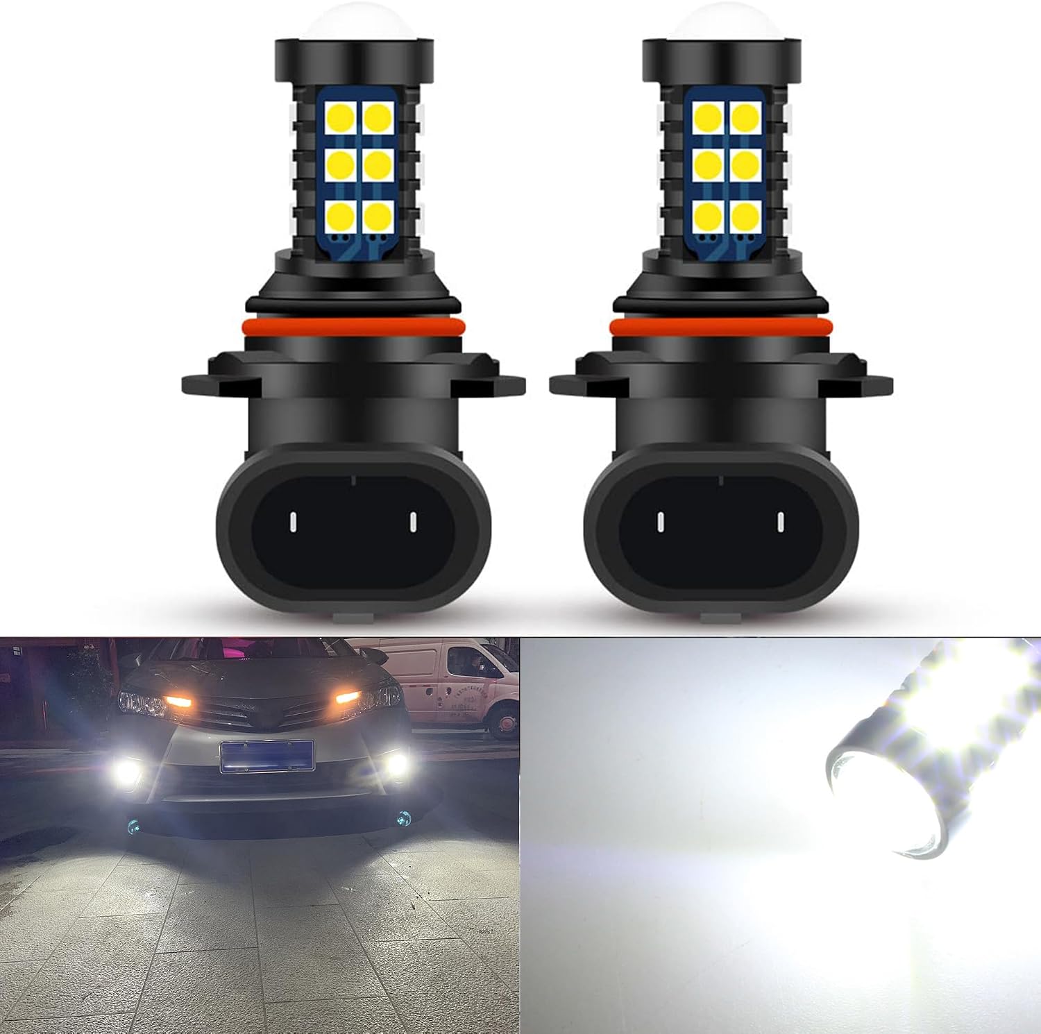GLOFE Bombillas LED 9005 9006 HB3 HB4 de 6000 K, color blanco, H10...