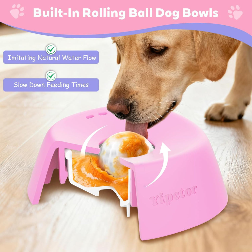 Yipetor Tazones de alimentación lenta para perros para golosinas lí...
