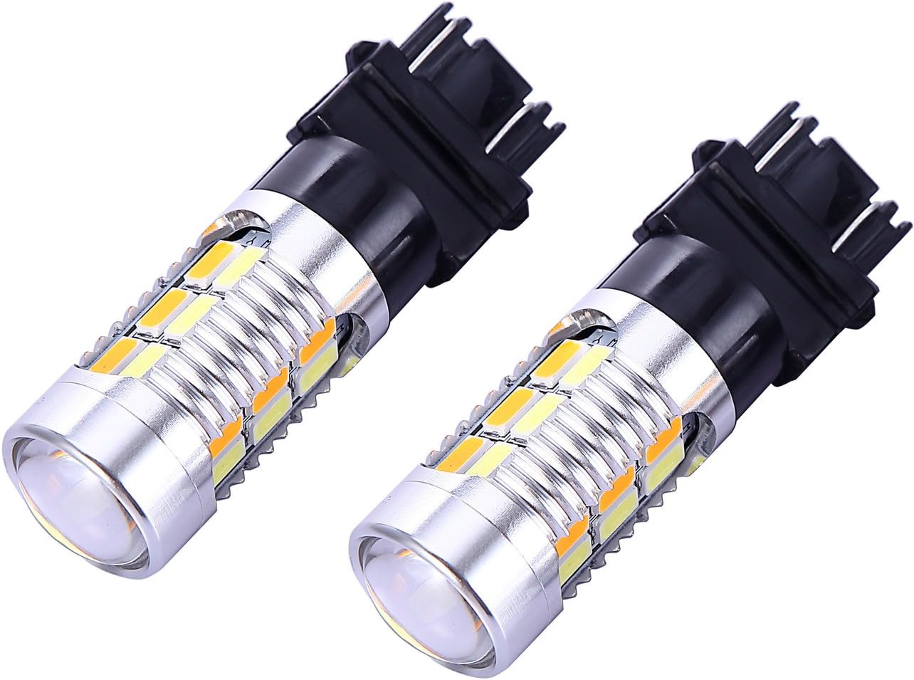3157 3057 3357 4157 - Bombillas LED de señal de giro blanco amarill...