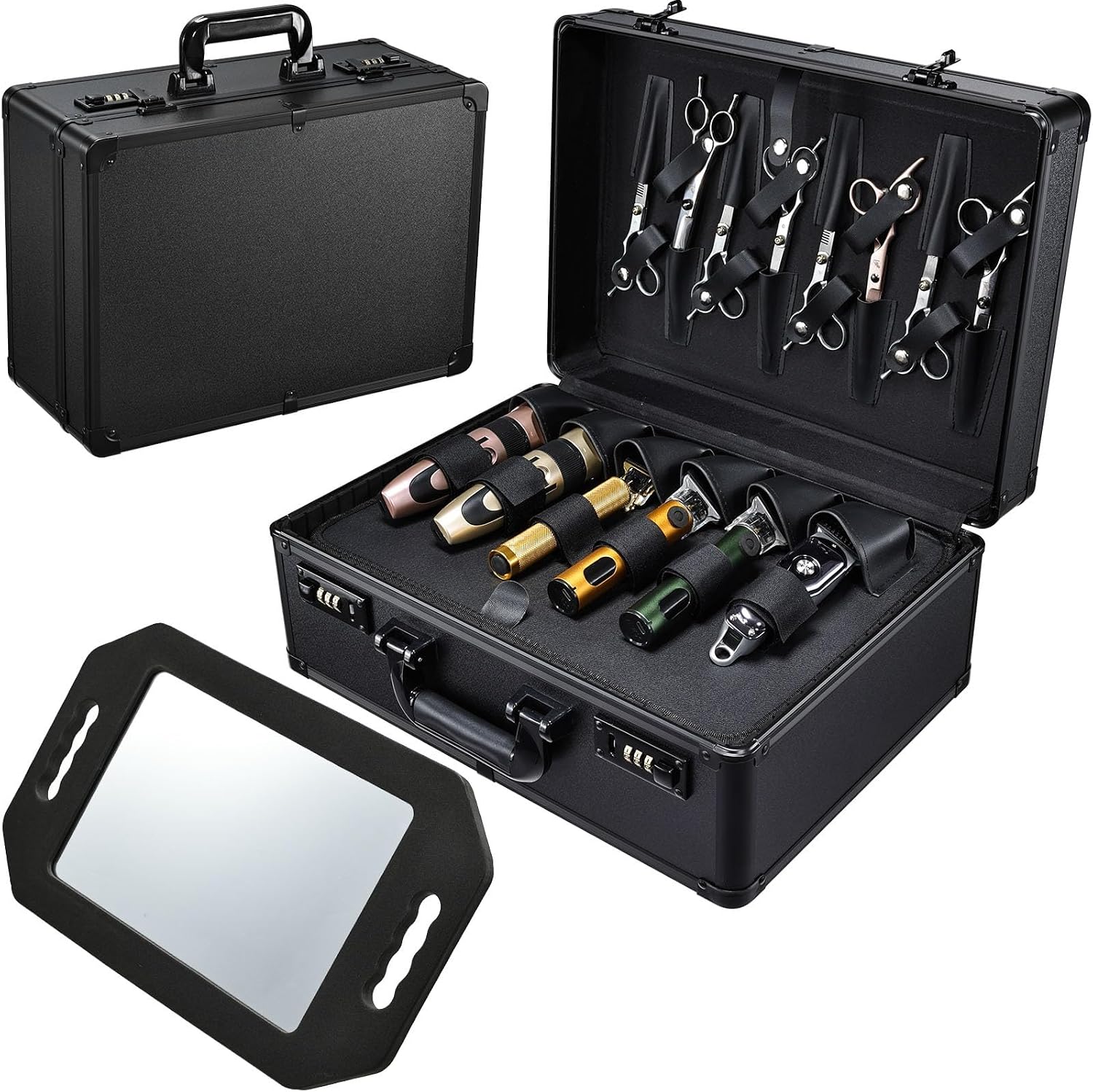 Estuche de Accesorios de Barbero, Maletín Profesional de Herramient...