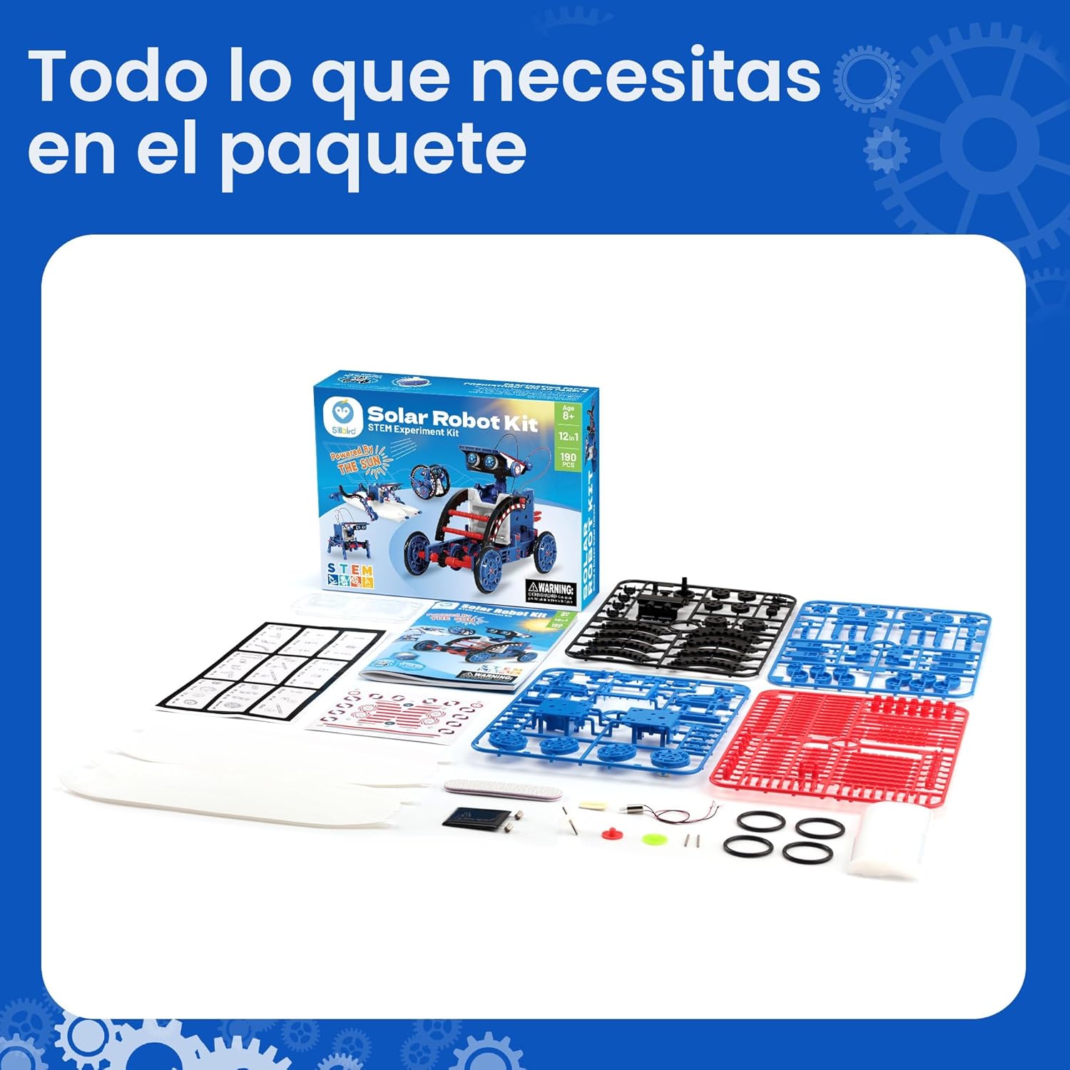Sillbird Kit de construcción de robot solar, regalo STEM para niños...