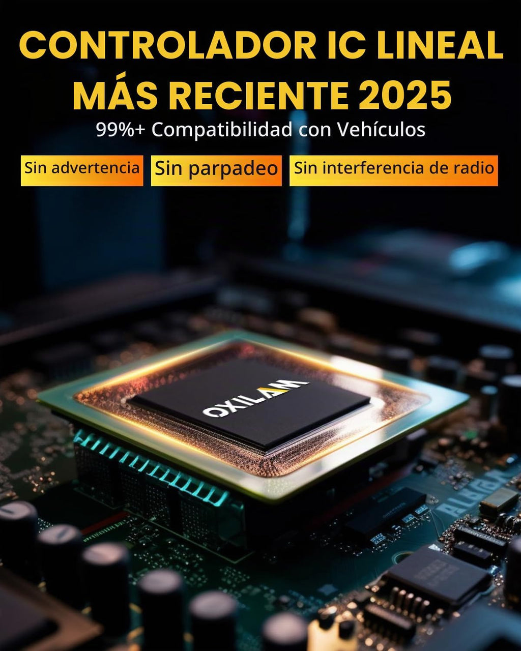 OXILAM Bombillas H7 de 6500 K, color blanco, 38000 lm, 800% luces a...