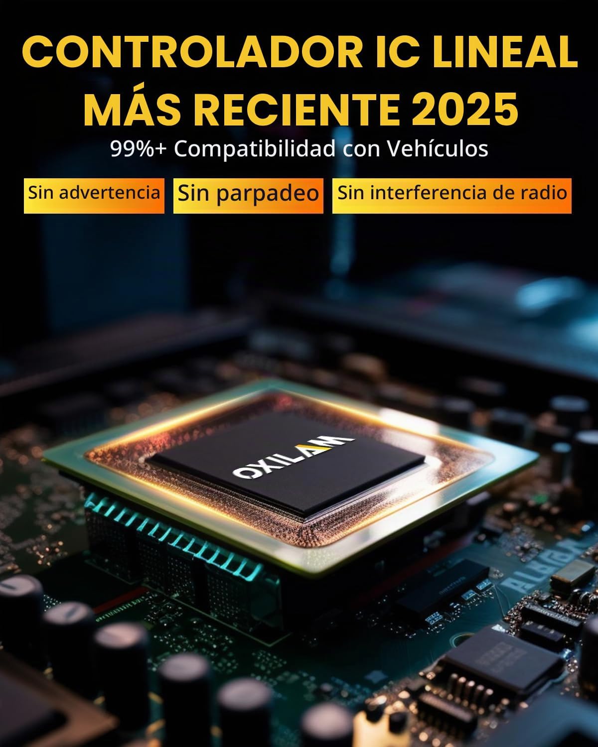 OXILAM Bombillas H7 de 6500 K, color blanco, 38000 lm, 800% luces a...