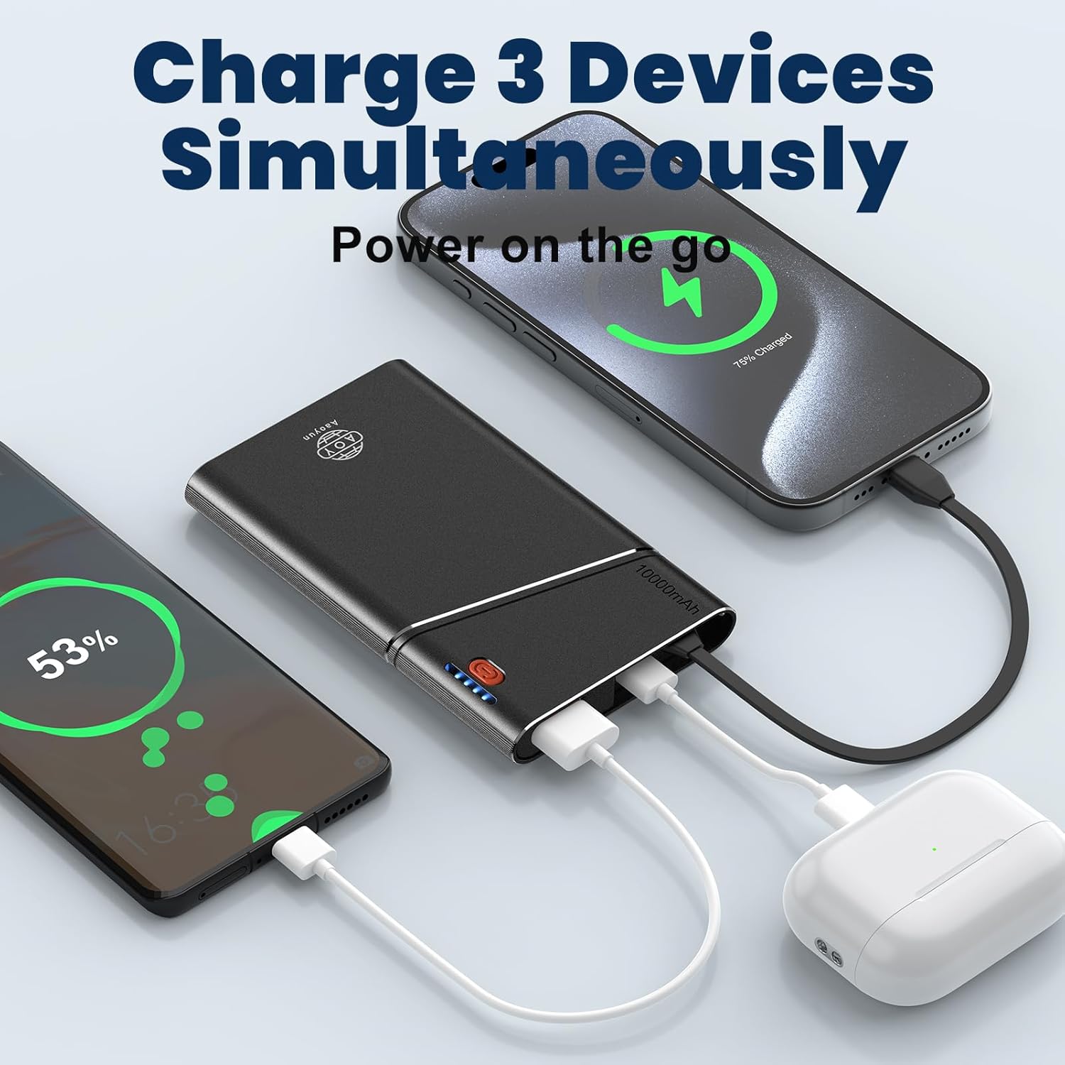Aaoyun Cargador portátil Power Bank, 10000mAh 22.5W PD carga rápida...