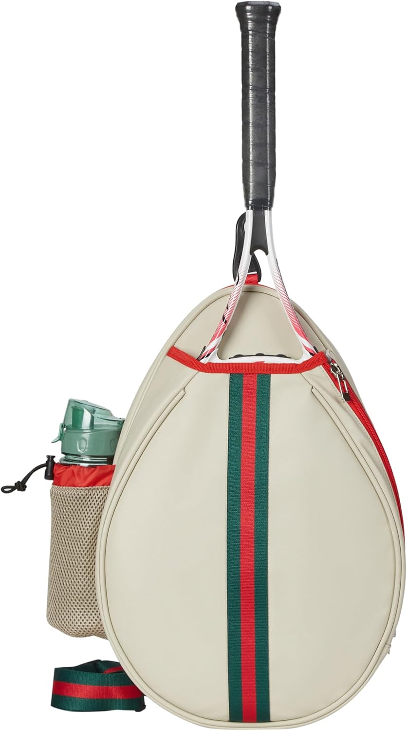 Uriyesobida Mochila de Tenis Cruzada de un Hombro de PU Blanco para...