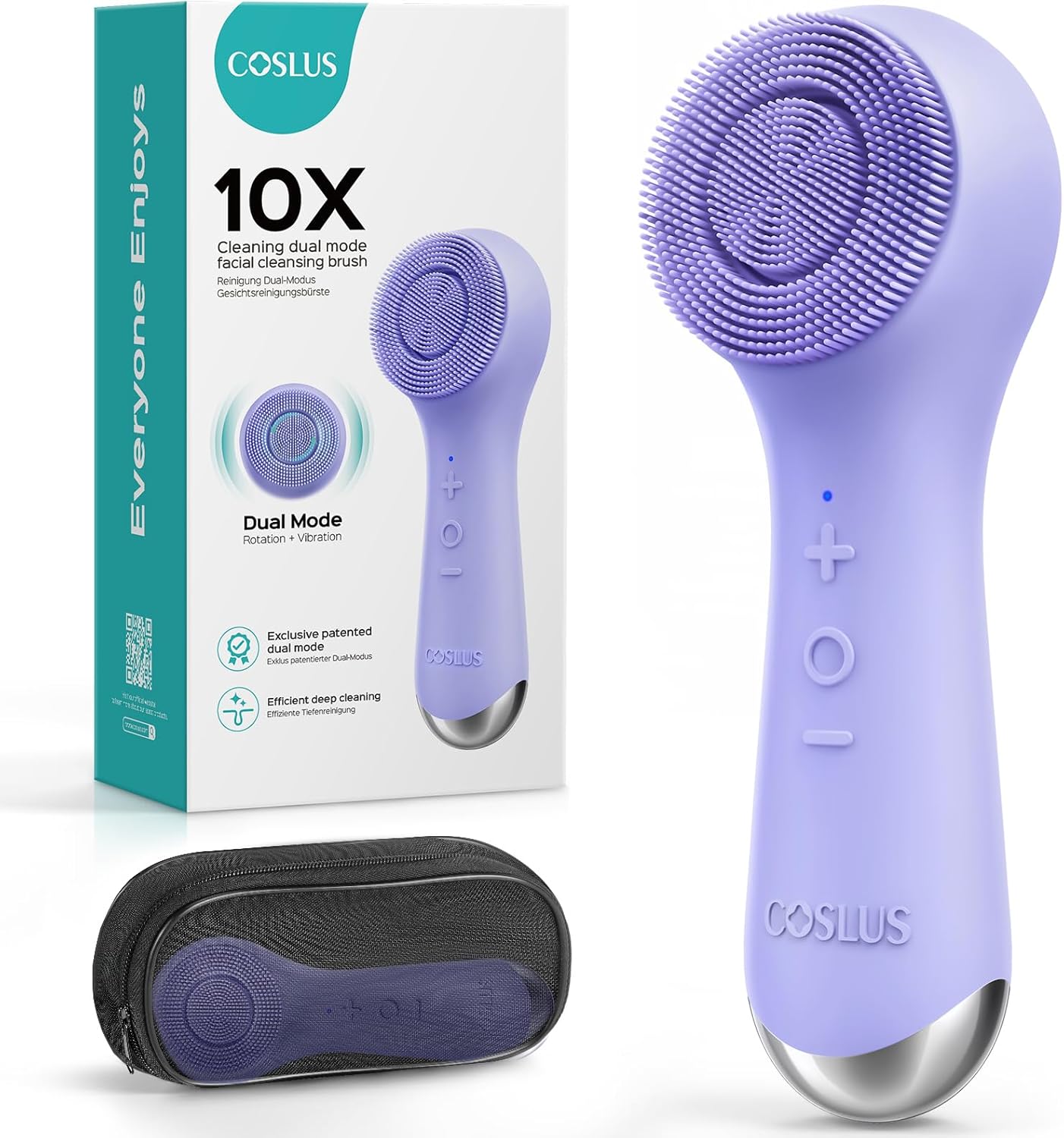 COSLUS Cepillo de Limpieza Facial: Cepillo de Exfoliación Eléctrico...