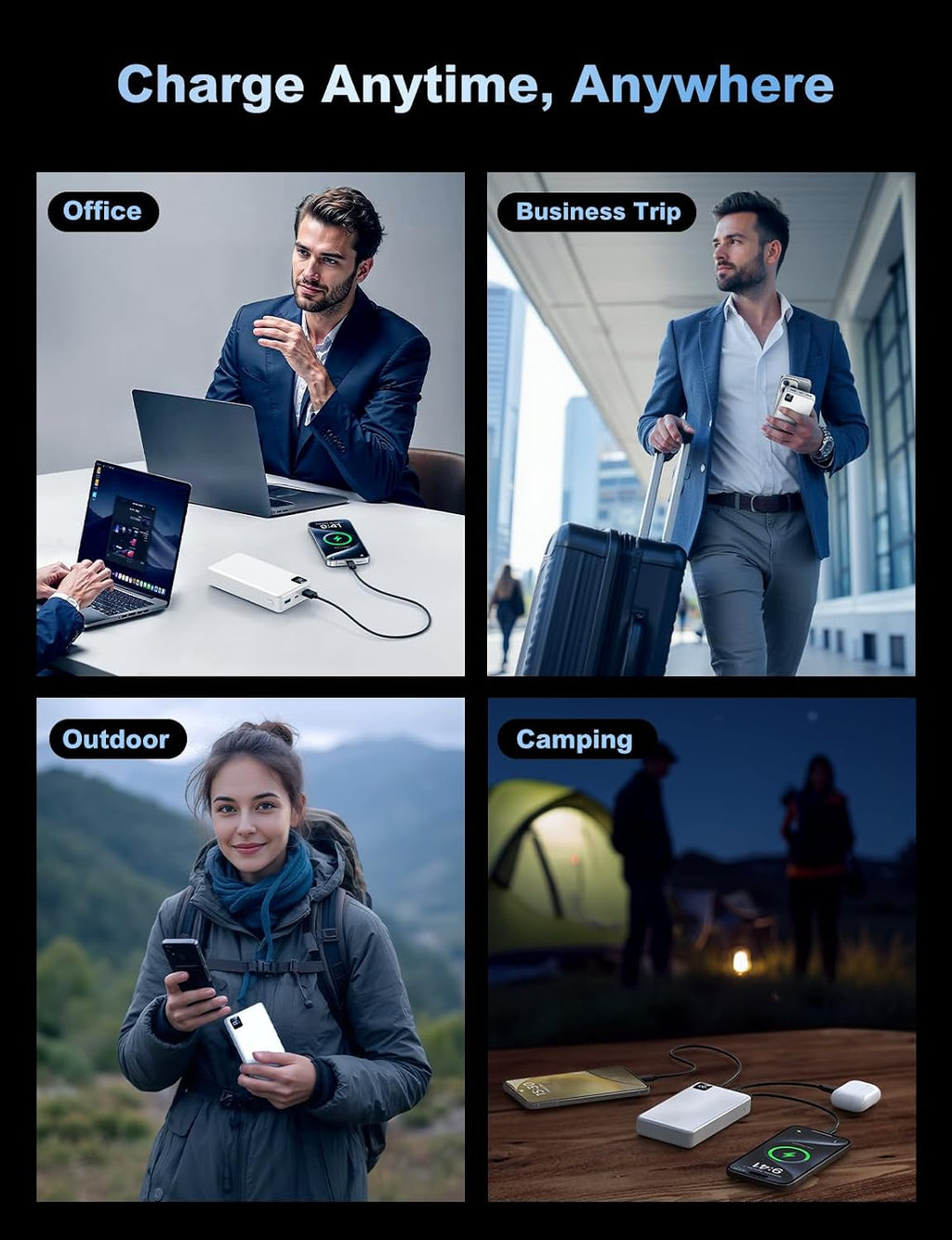 Cargador portátil, batería de 56800 mAh, cargador de teléfono portá...