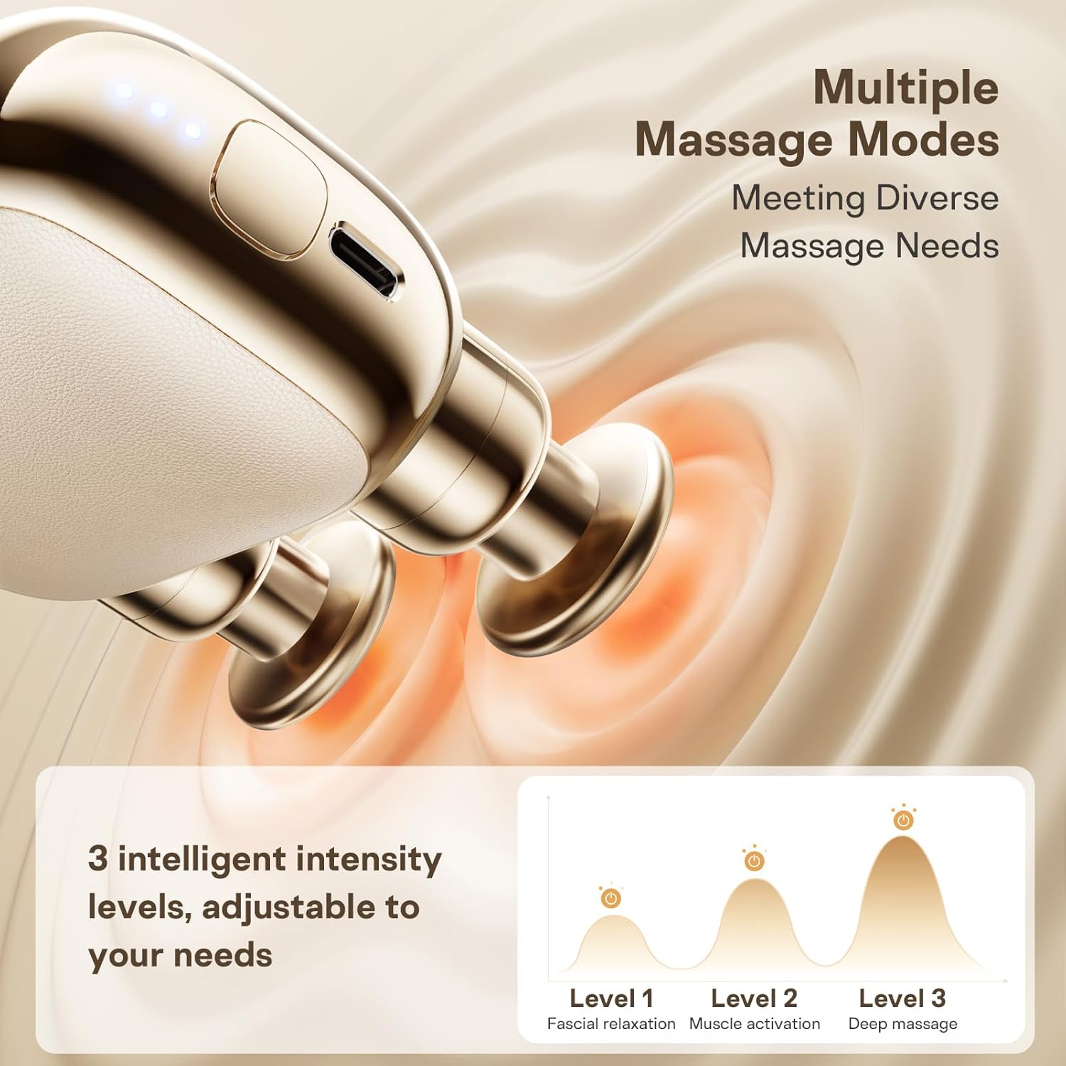 VTT Dual-Head Mini Massage Gun, Percussion Deep Tissues Muscle Mass...