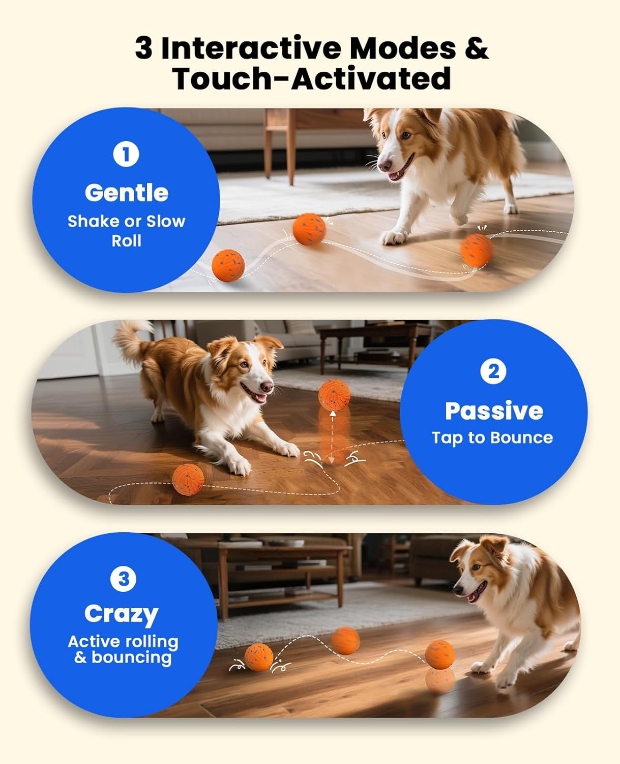 Xeuch Pelotas Interactivas Inteligentes para Perros, Pelota con Mov...