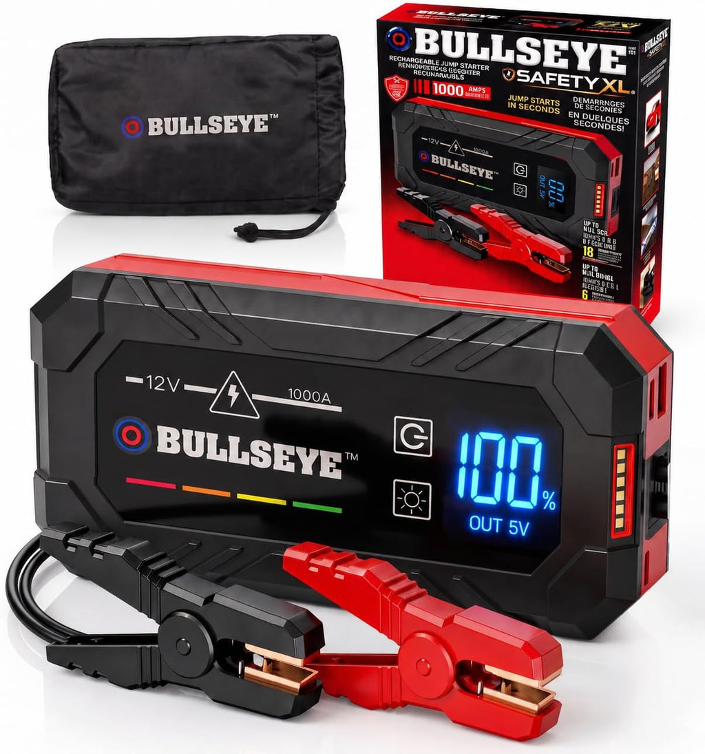 Bullseye SafetyXL 1000A - Arrancador portátil para batería de coche...