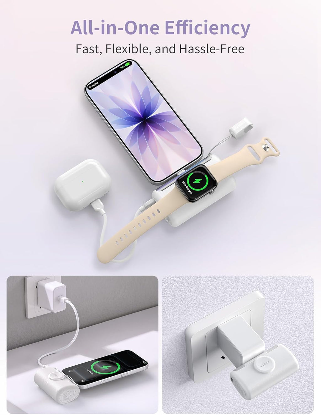 RORRY Cargador Mini Portátil USB C, 10000mAh PD 22.5W Carga Rápida...
