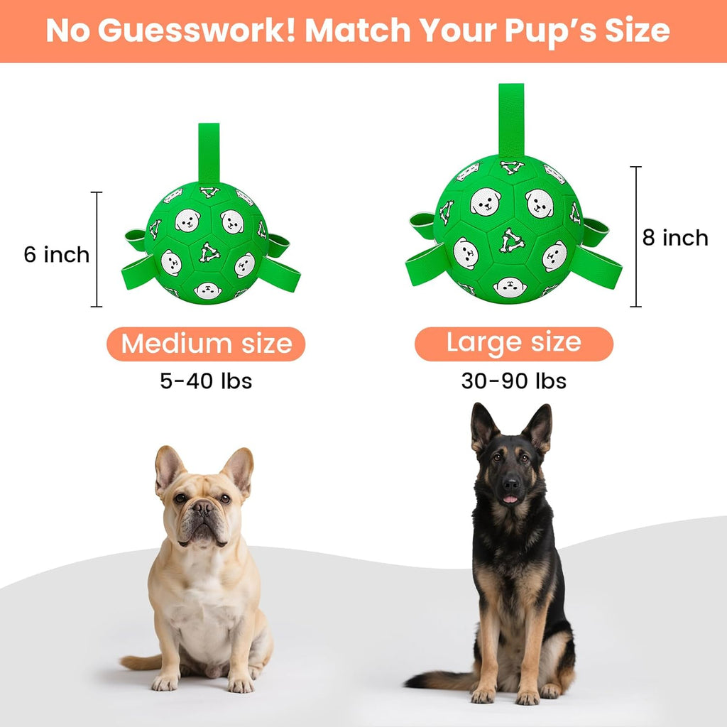 WYNTRIUM Pelota de fútbol de juguete para perros con pestañas de ag...