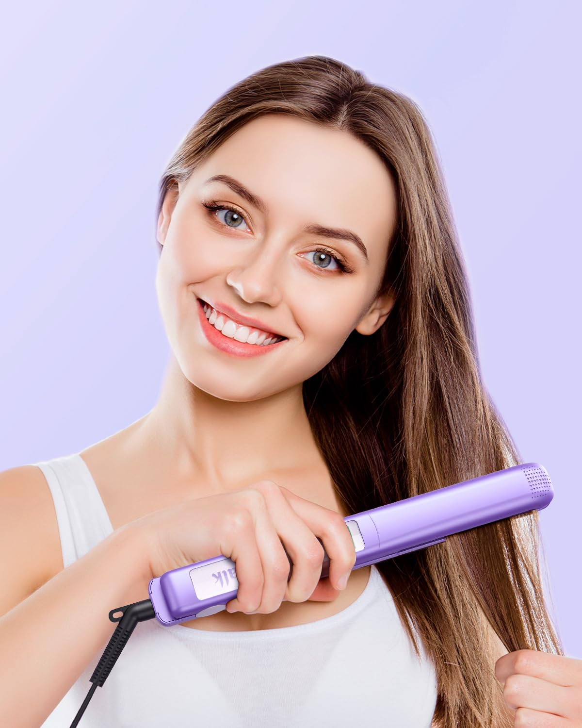 Plancha plana de pelo Pro de Wavytalk, plancha plana 100% de titani...