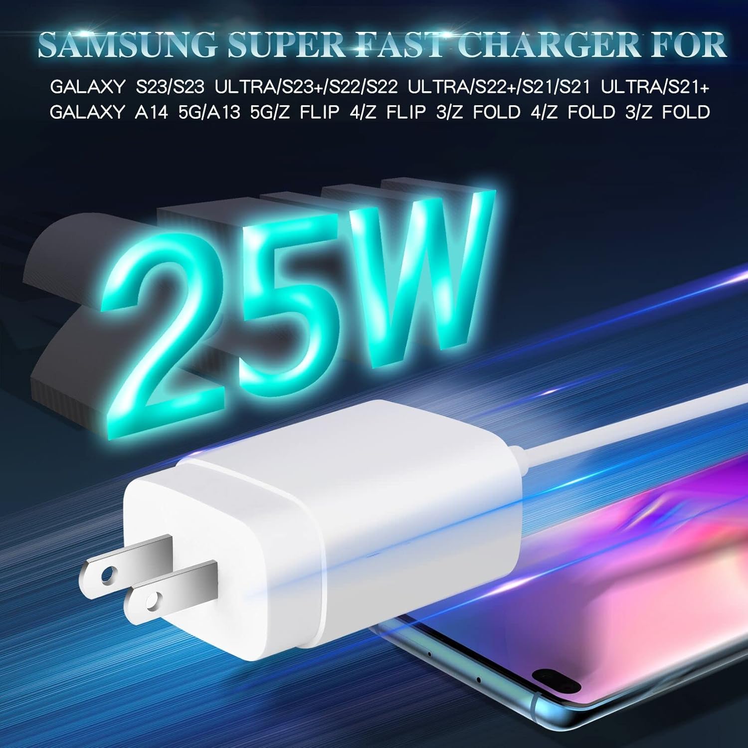 Cargador súper rápido Samsung, bloque de carga rápida Samsung, paqu...