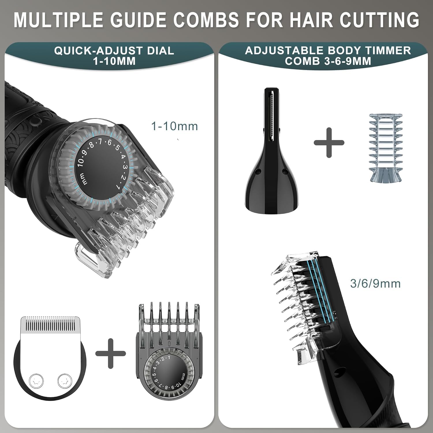Scttomon Recortadora de barba para hombres, kit profesional de aseo...