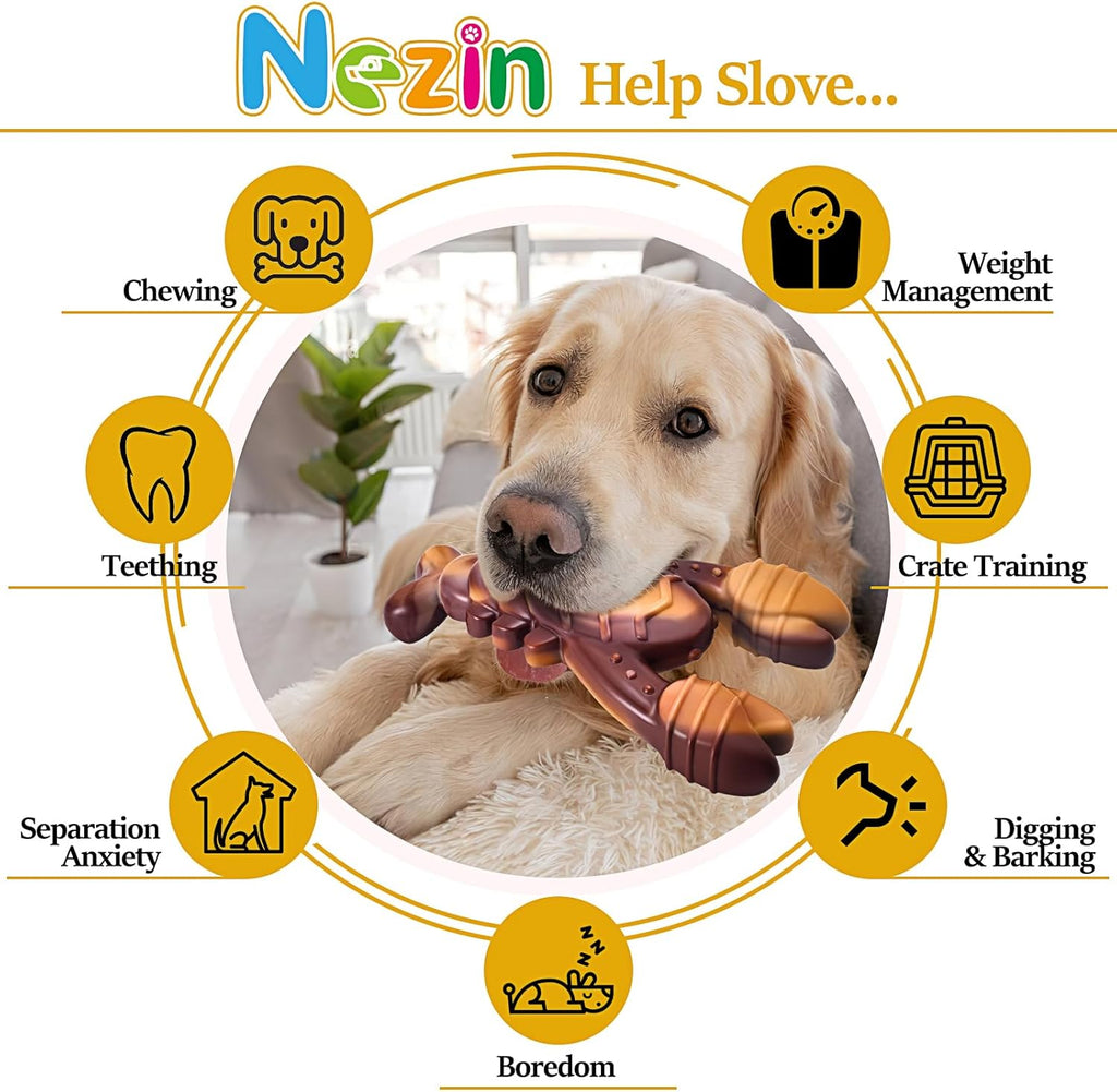 NEZIN Juguetes masticables para perros, juguetes indestructibles pa...