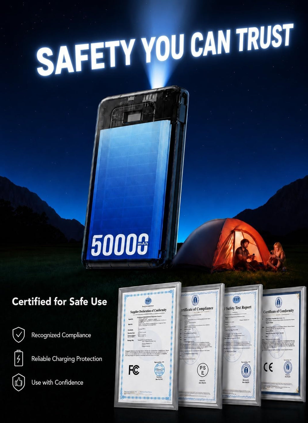 Cargador portátil de 50000 mAh, esencial de viaje de gran capacidad...