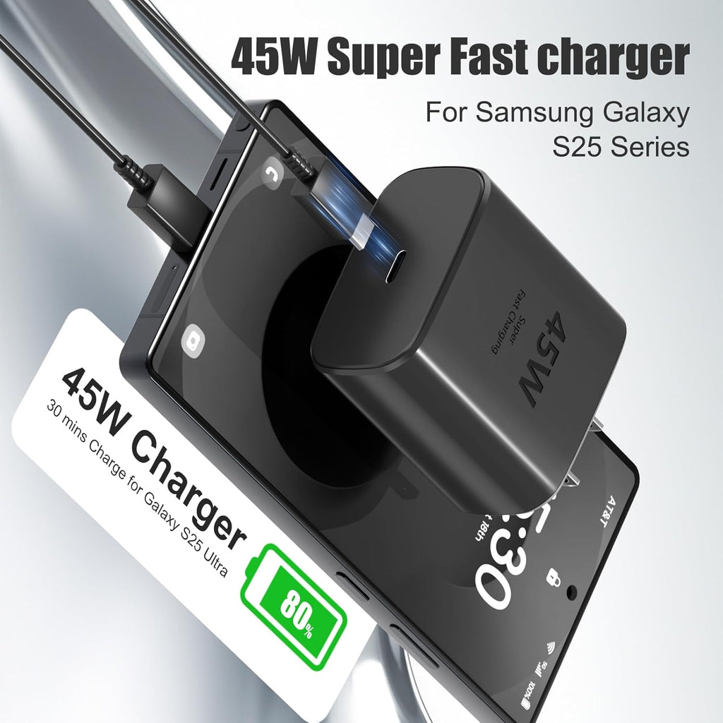 Samsung - Cargador súper rápido de 45 W, cargador USB C para teléfo...