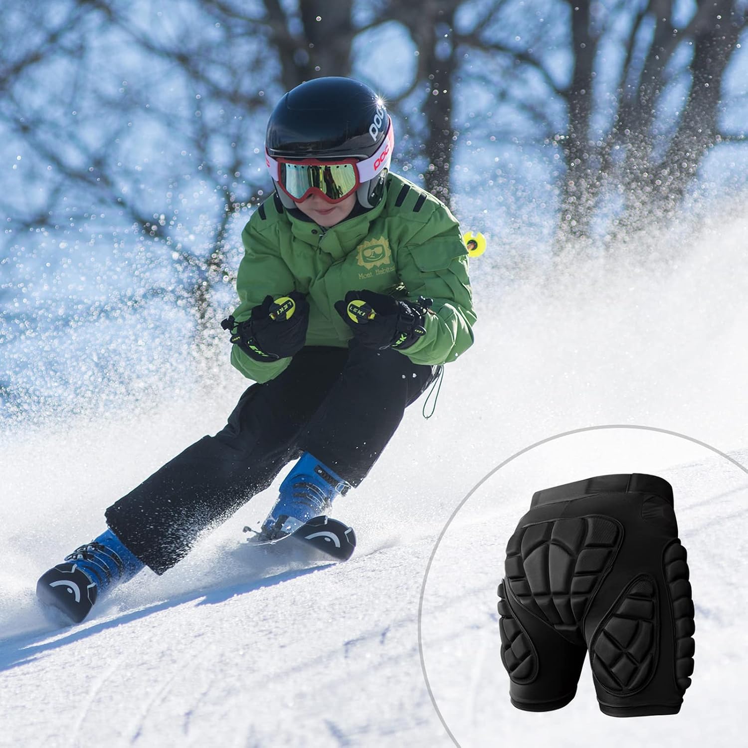 Cienfy - Pantalones cortos acolchados 3D con protección para las ca...