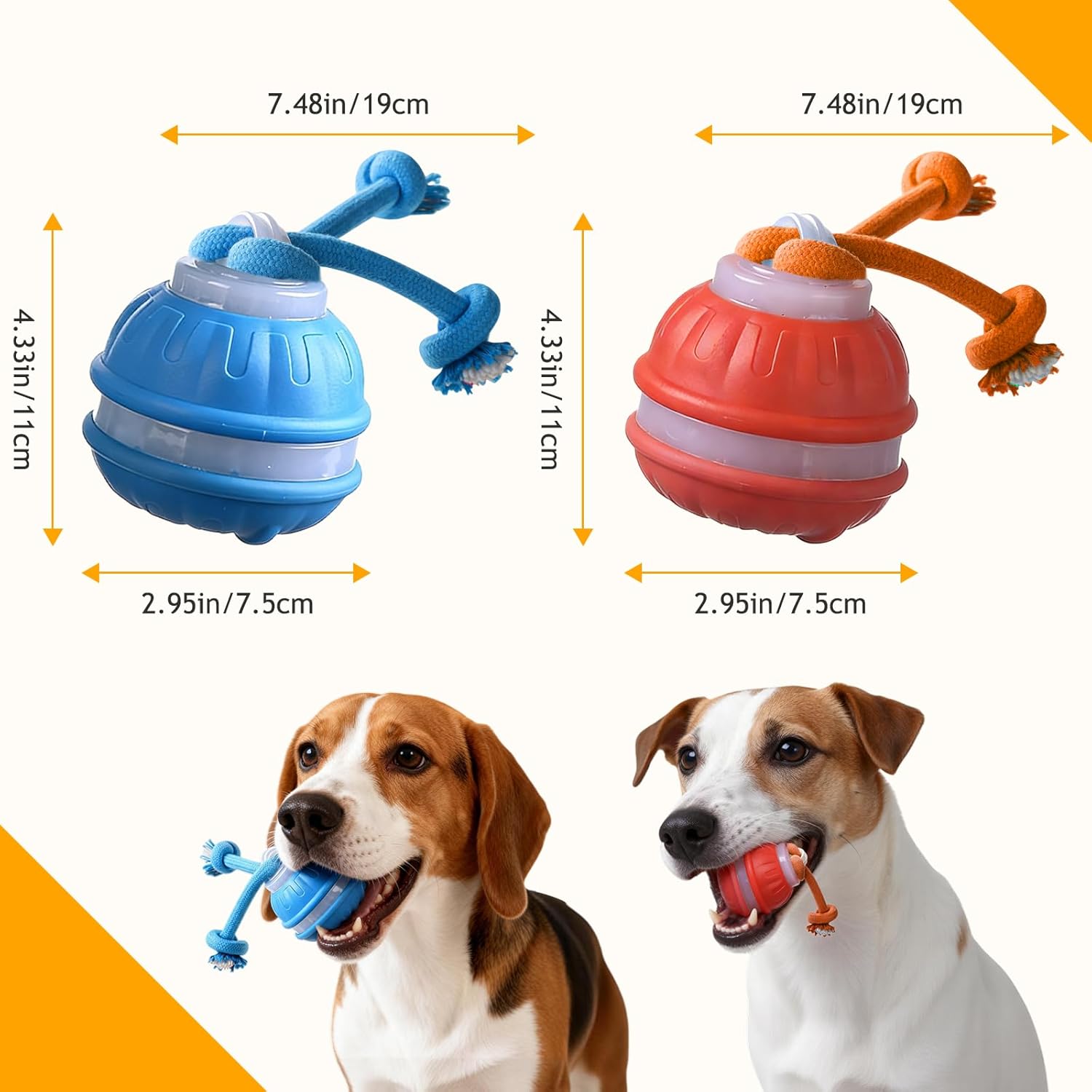 BSolus Zealburst - 2 juguetes interactivos para perros, bolas chirr...