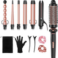 Set Ufree 7 en 1, rizador de pelo con barriles cerámicos intercambi...
