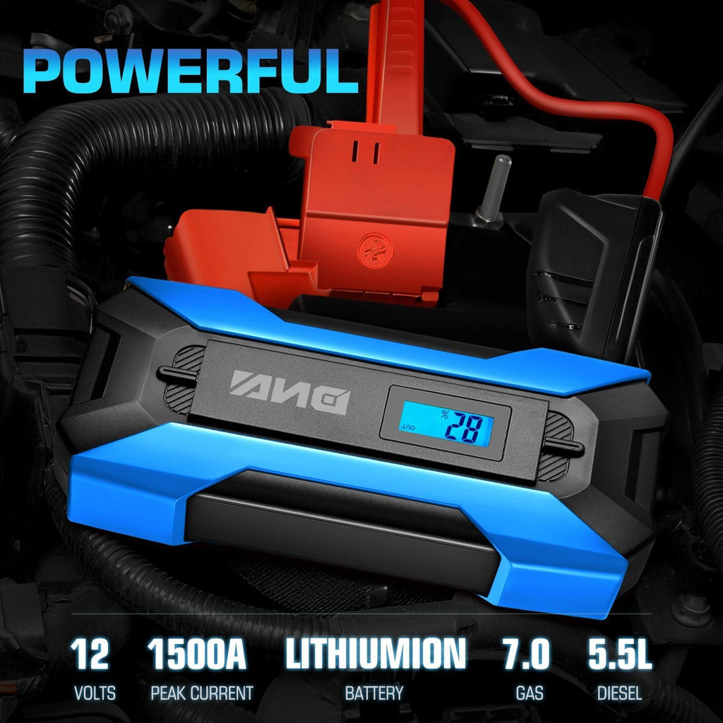 DNA MOTORING 12V 1500A 15000 mAh Arrancador de batería portátil par...