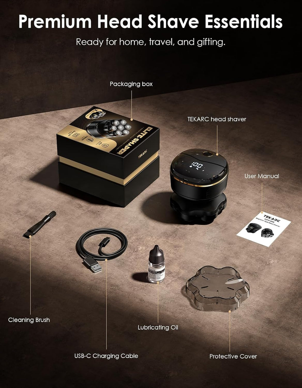 TEKARC Afeitadora de cabeza para hombres calvos, tecnología flotant...