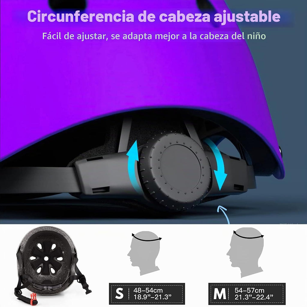 Juego de casco para niños con rodilleras, coderas y muñequeras, cas...