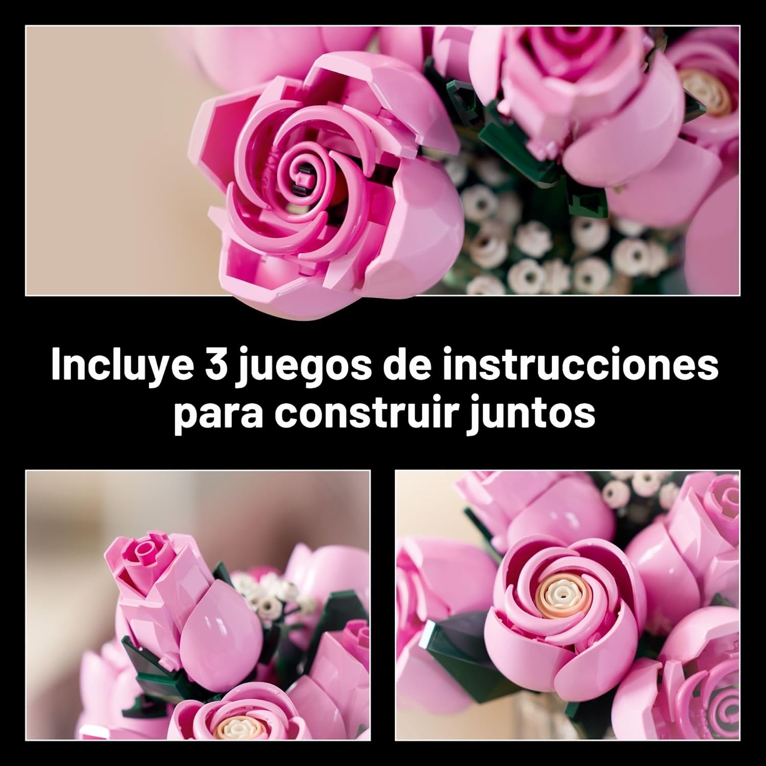 LEGO Botanicals 10374 - Ramo de rosas artificiales, bloques de cons...