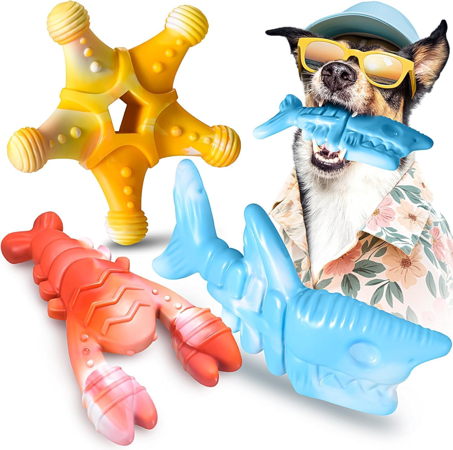 NEZIN Juguetes masticables para perros, juguetes indestructibles pa...