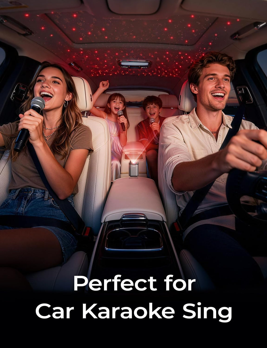 LISEN Cargador de coche retráctil Starlight 4 en 1, adaptador de ci...