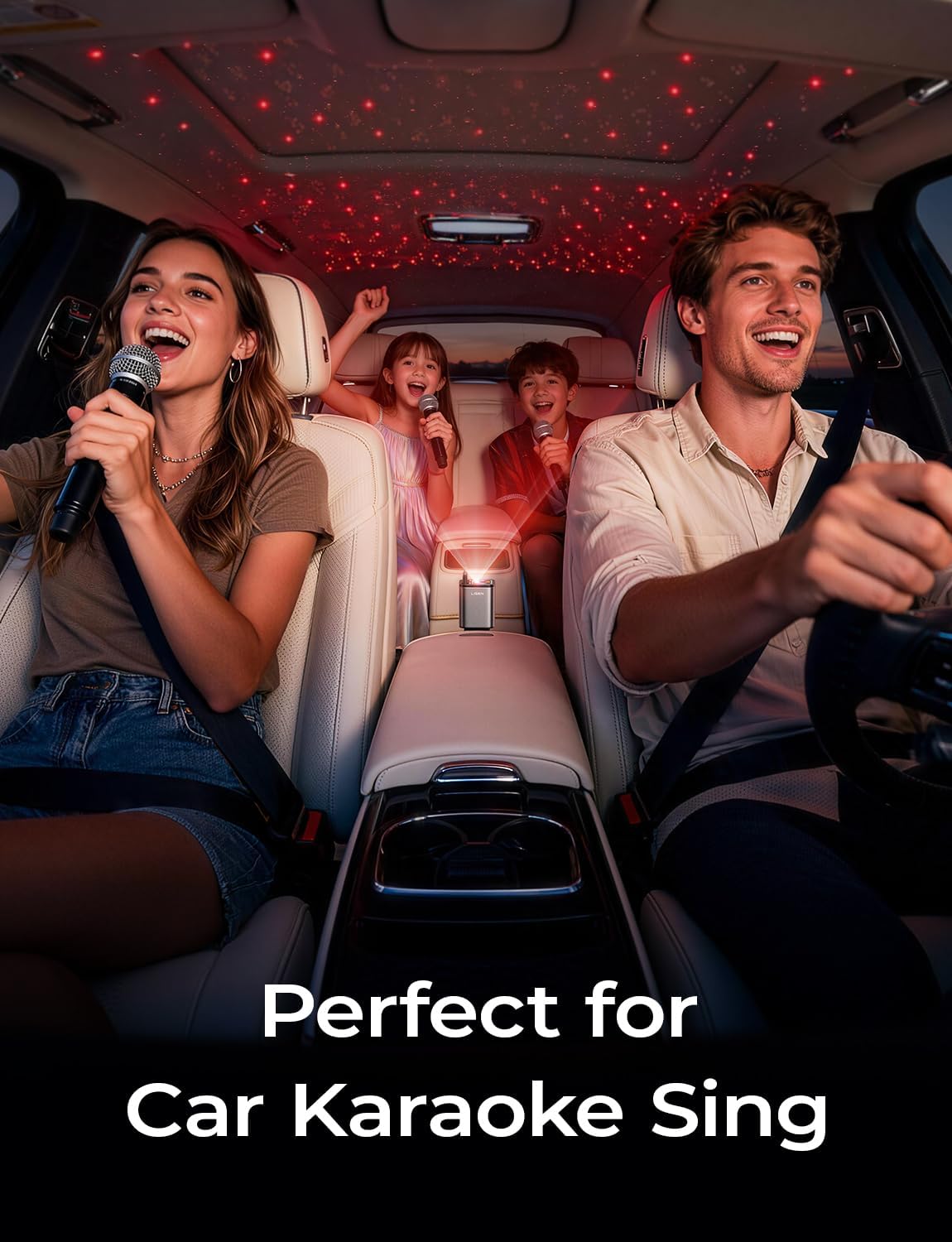 LISEN Cargador de coche retráctil Starlight 4 en 1, adaptador de ci...
