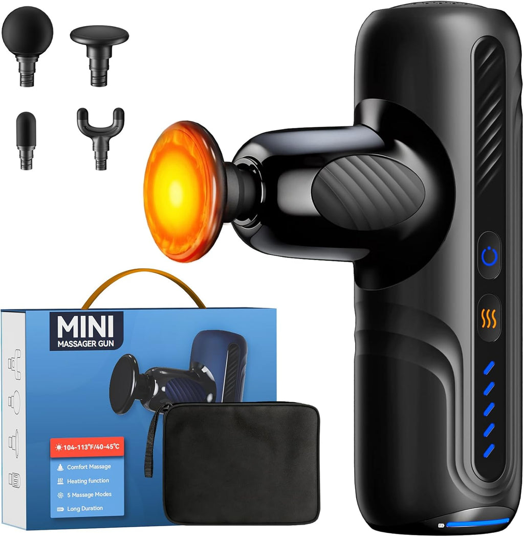 MJSZAP Mini pistola de masaje térmica con calor, masajeador portáti...