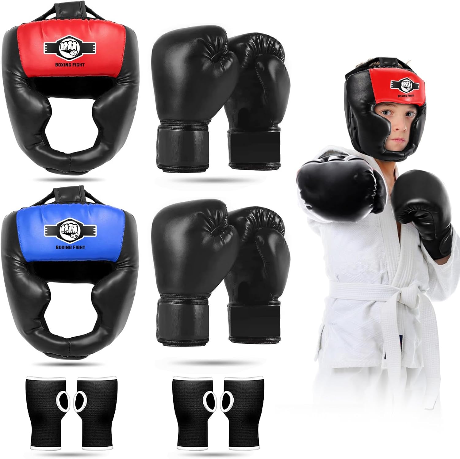 YORWHIN Protector de cabeza de combate con guantes - Casco de segur...