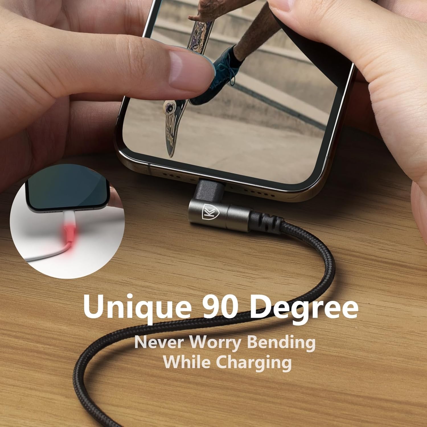Cargador de iPhone de 90 grados de 6 pies, [certificado Apple MFi],...