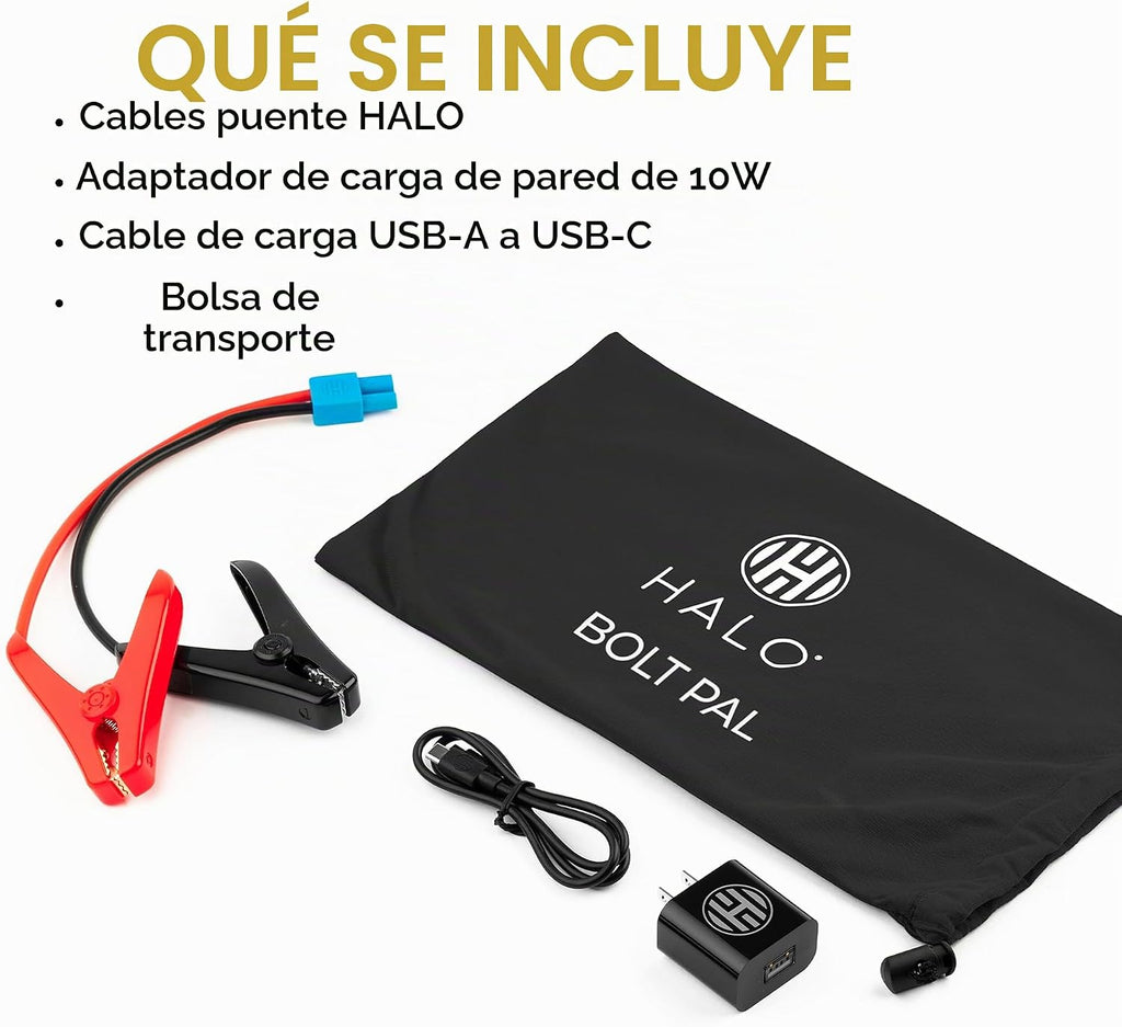 Halo Bolt PaL 1000 Arrancador portátil para automóvil | Puertos de...