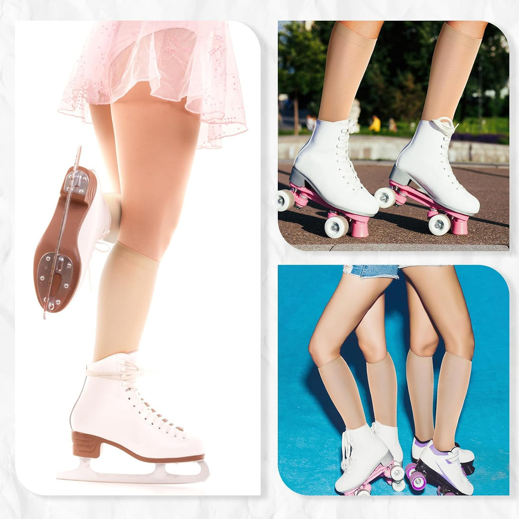 Toulite 12 pares de calcetines de patinaje artístico, calcetines de...