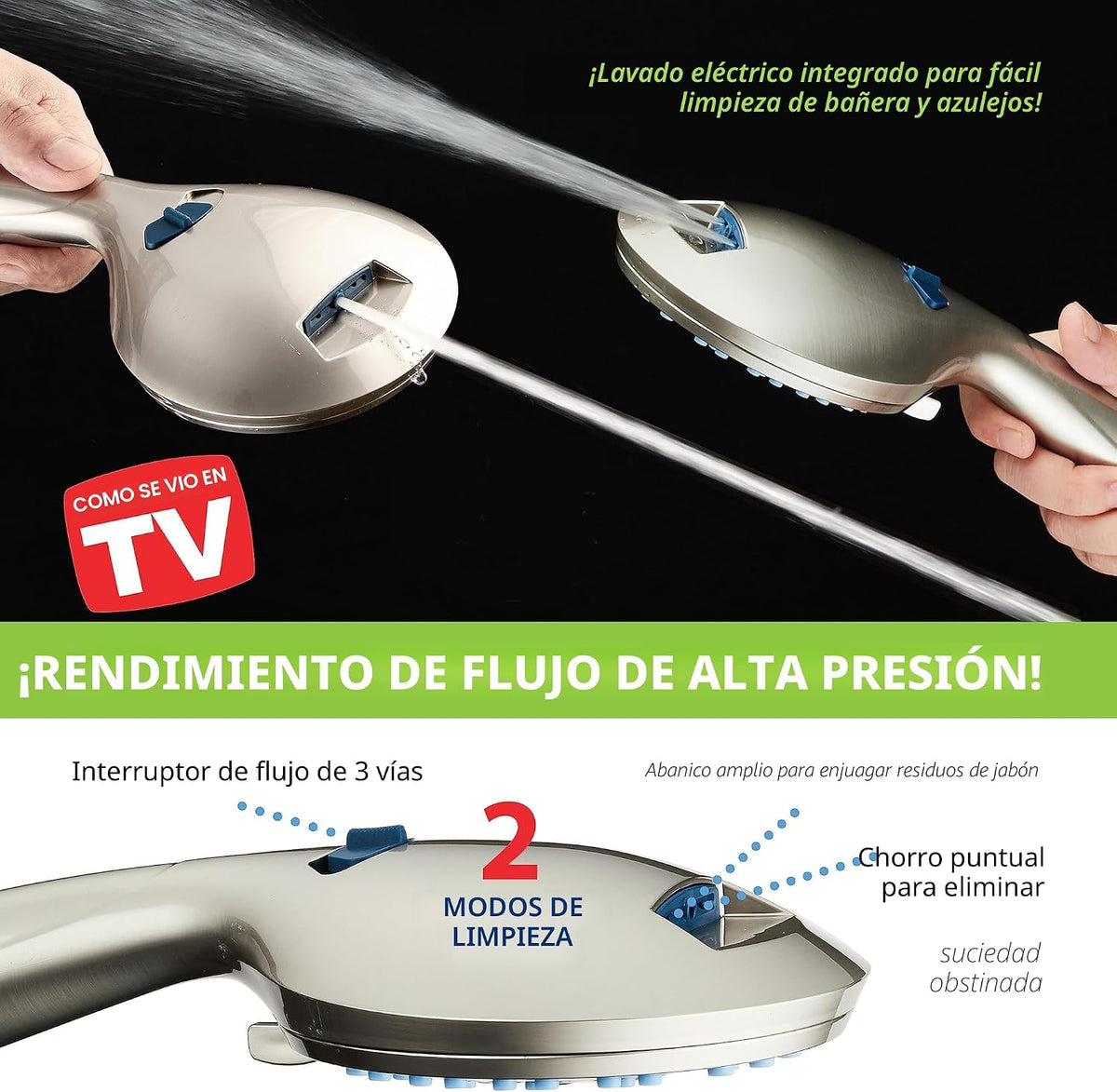 Hotel Spa AquaCare Cabezal de regadera de mano de alta presión de 8...