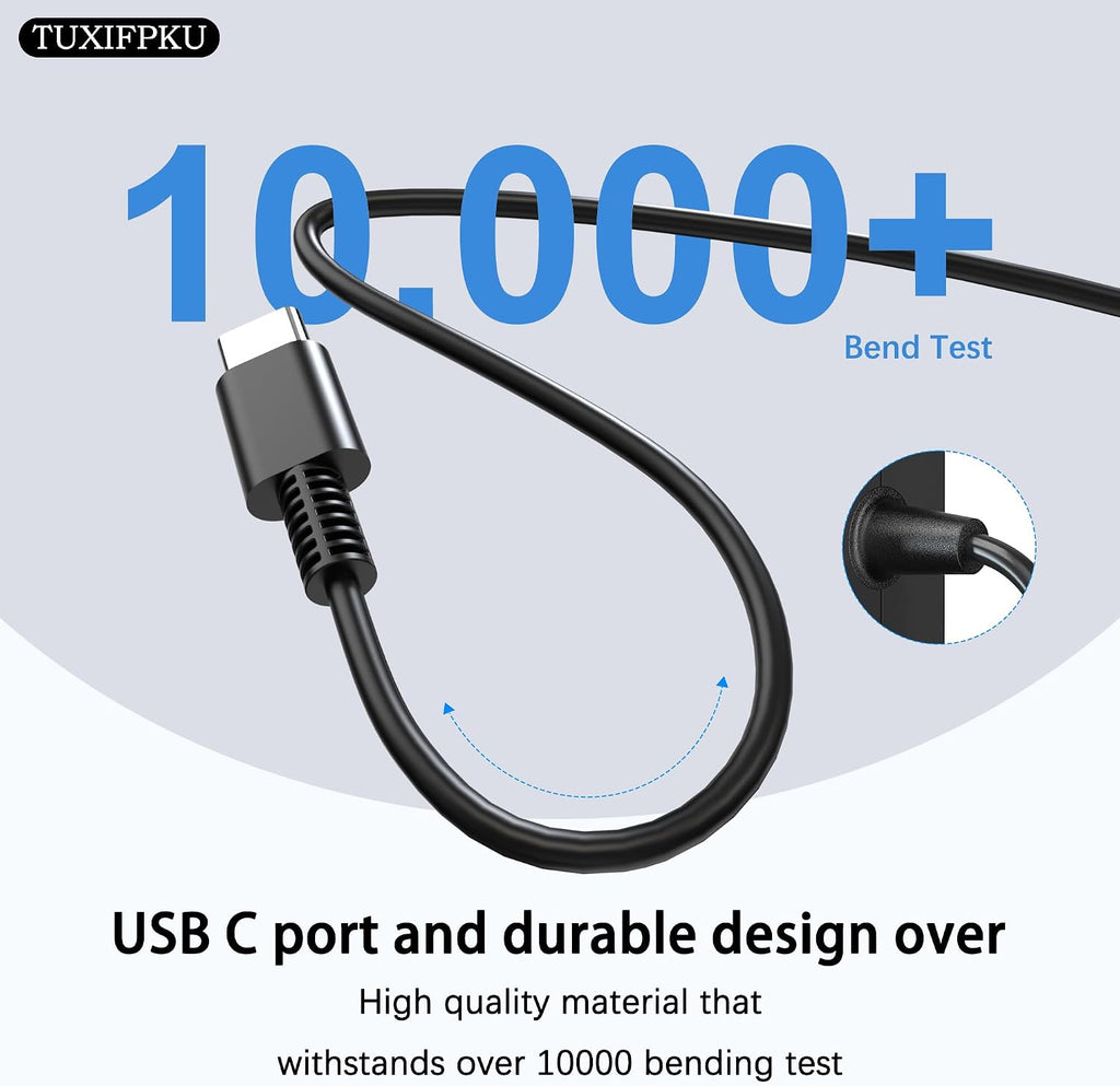 TUXIFPKU Adaptador de corriente USB C de 65 W, cargador rápido de p...
