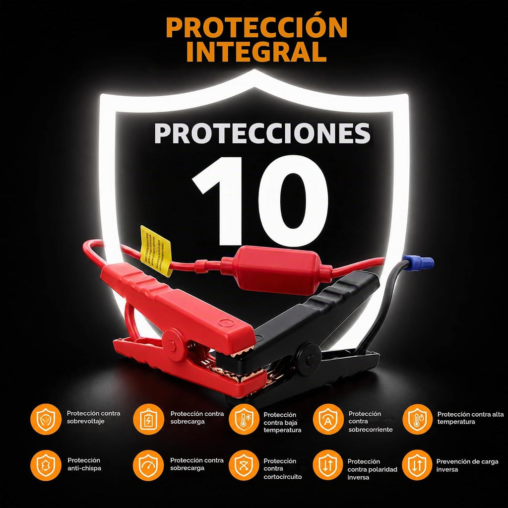 Hoklen Arrancador de coche con compresor de aire incorporado, caja...