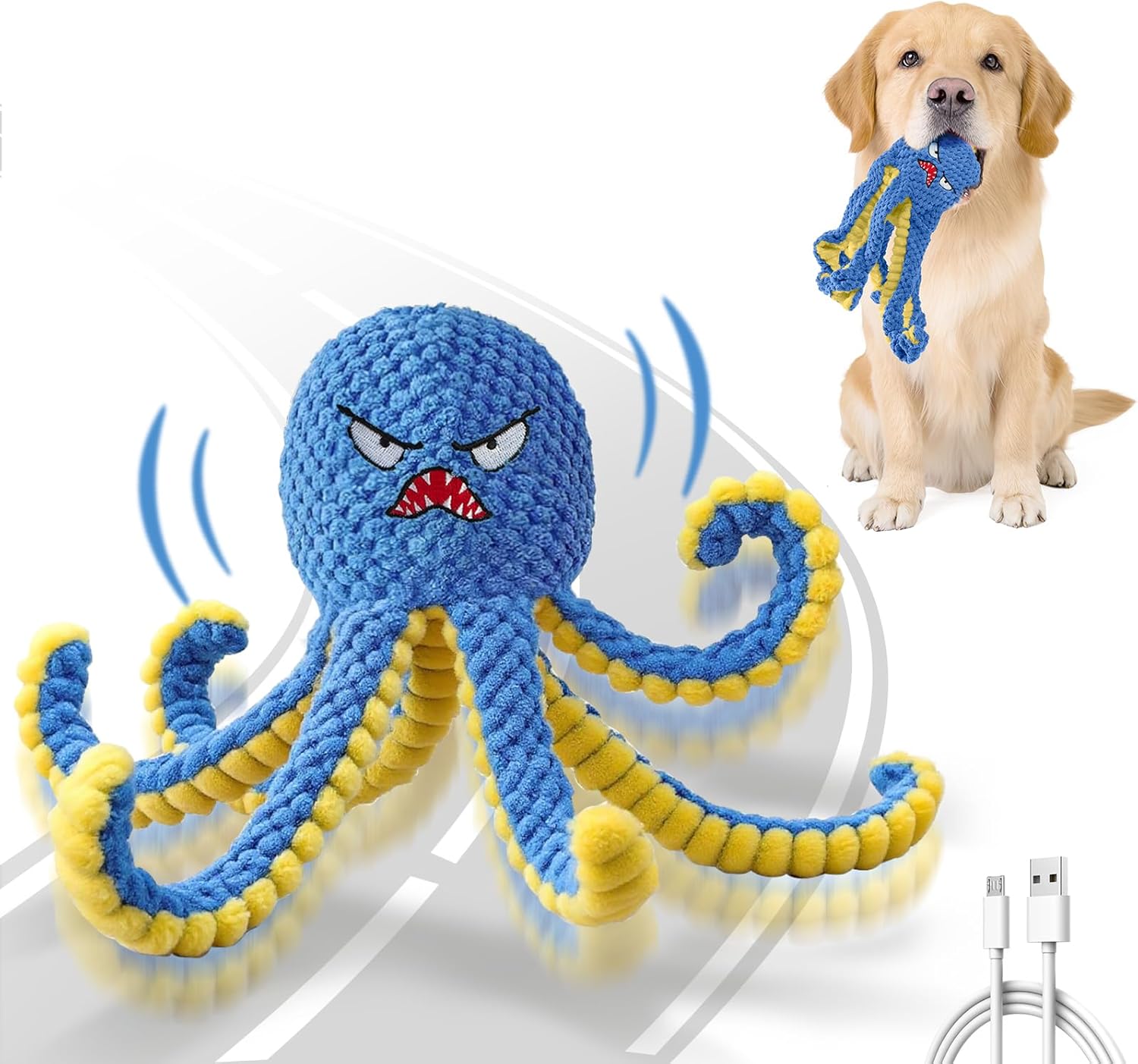 Qraxond Juguetes Interactivos para Perros Pulpo, Juguete de Salto A...