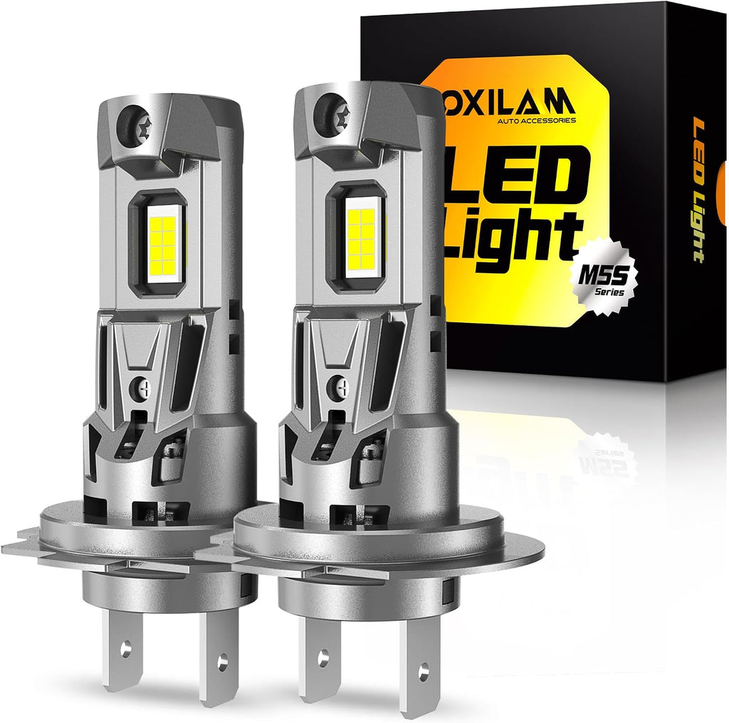 OXILAM Bombillas H7 de 6500 K, color blanco, 38000 lm, 800% luces a...