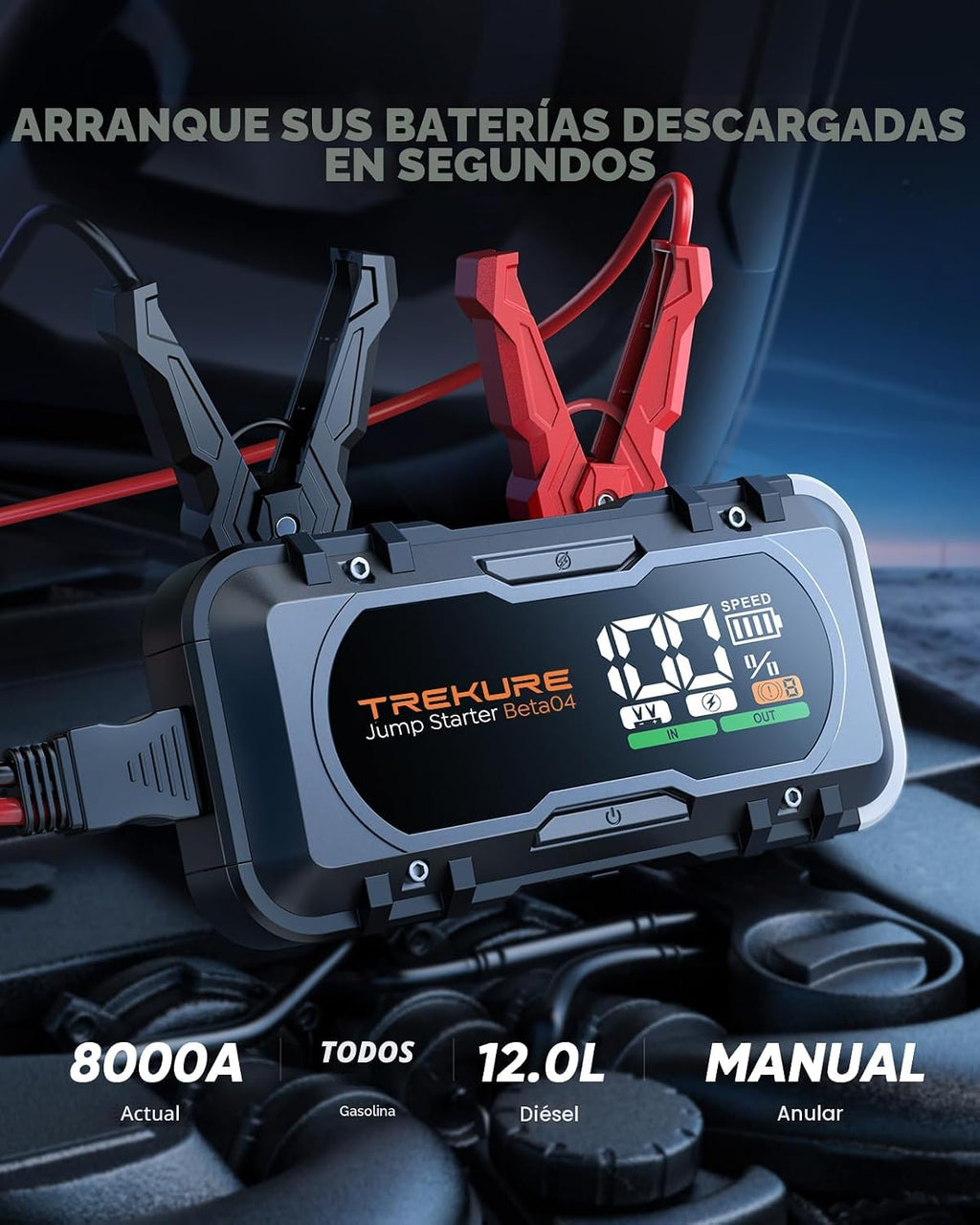 Arrancador de batería de coche de 8000 A, arrancador de batería por...